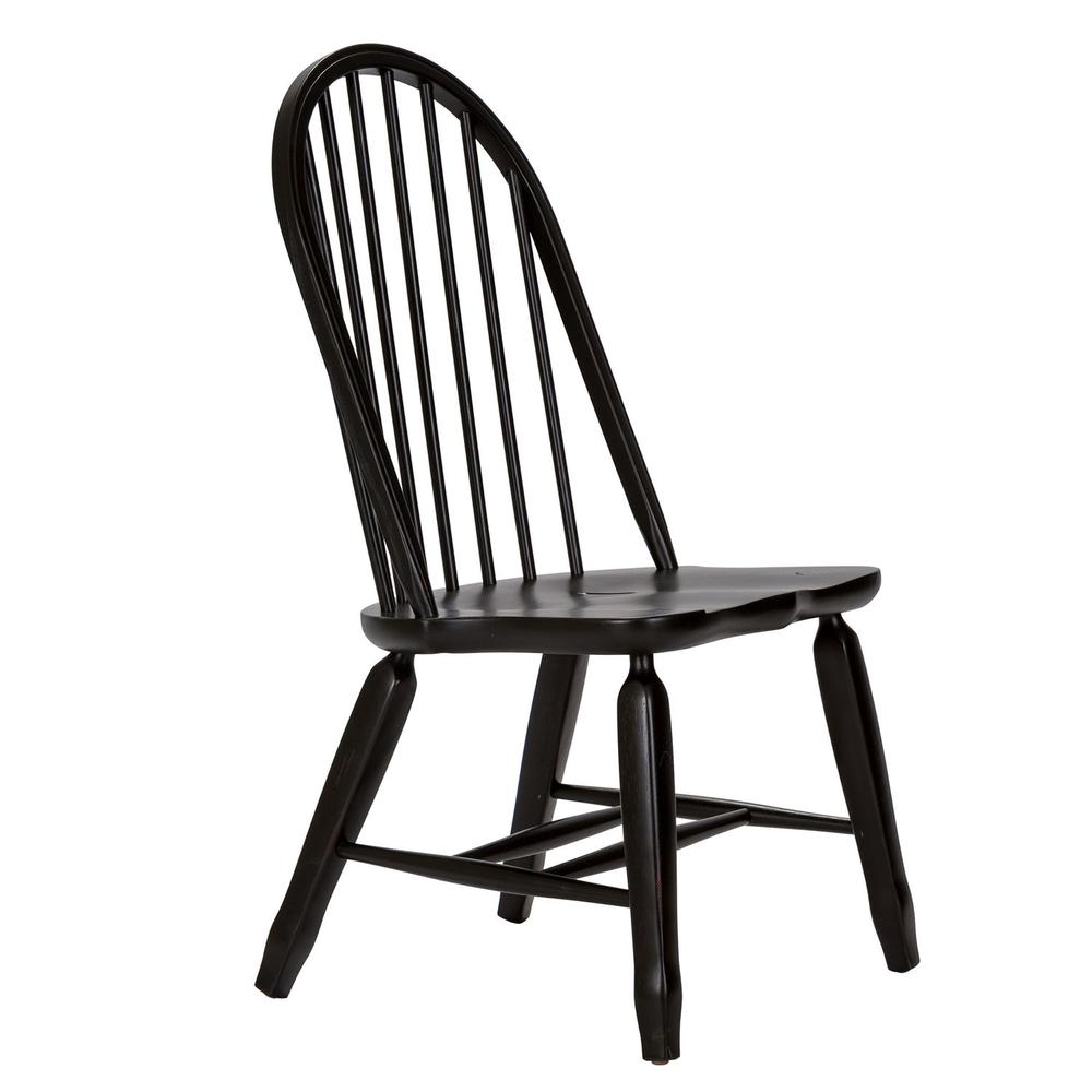 Treasures Bow Back Side Chair - Black in Rustic Oak