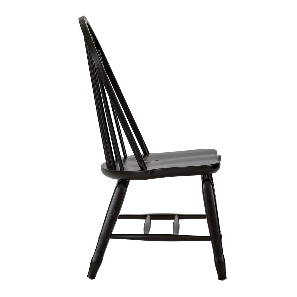 Treasures Bow Back Side Chair - Black in Rustic Oak