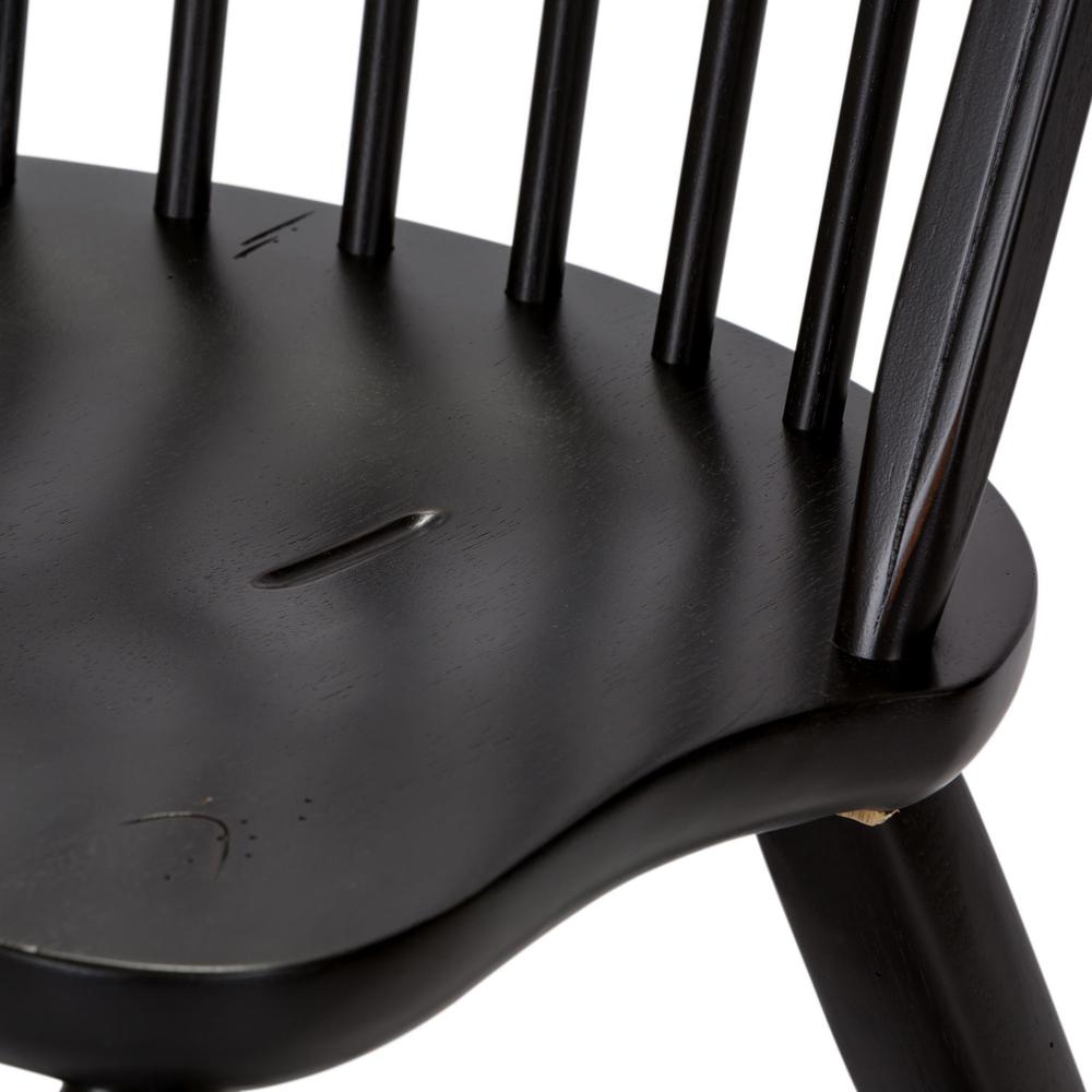 Treasures Bow Back Side Chair - Black in Rustic Oak