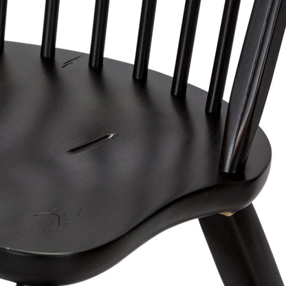 Treasures Bow Back Side Chair - Black in Rustic Oak