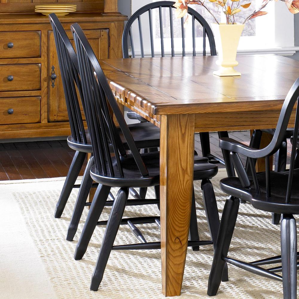 Treasures Bow Back Side Chair - Black in Rustic Oak