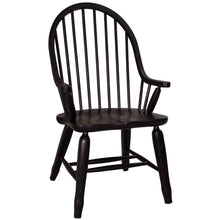 Treasures Bow Back Arm Chair - Black in Rustic Oak