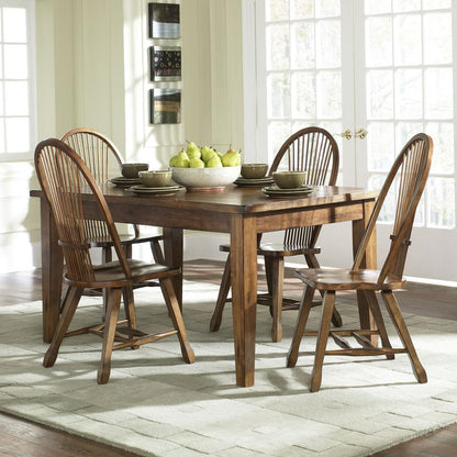 Treasures Rectangular Leg Table - Oak in Rustic Oak