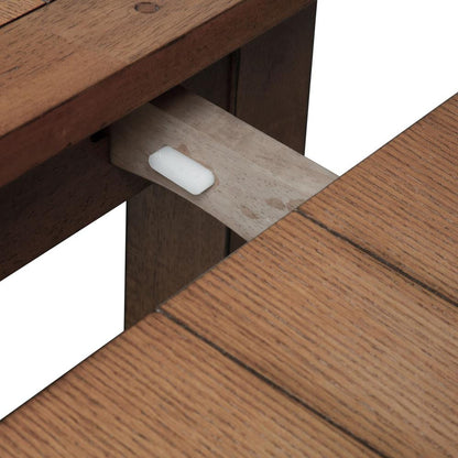 Treasures Retractable Leg Table - Oak in Rustic Oak