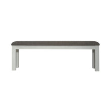 Brook Bay Upholstered Dining Bench in Textured White w/ Carbon Gray Top