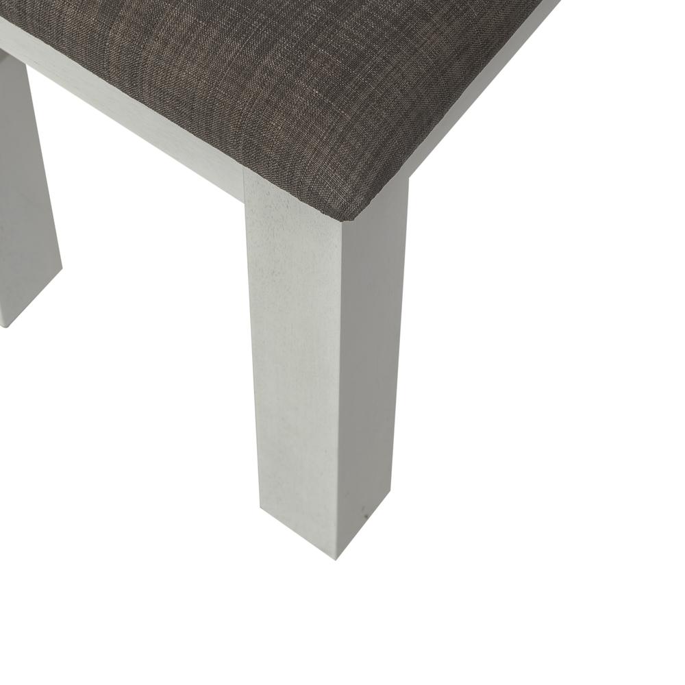 Brook Bay Upholstered Dining Bench in Textured White w/ Carbon Gray Top