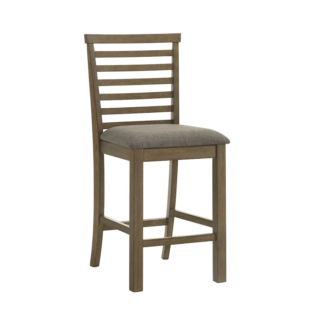 Upholstered Ladder Back Dining Chair - Counter Height - Set of 2 - Sandstone