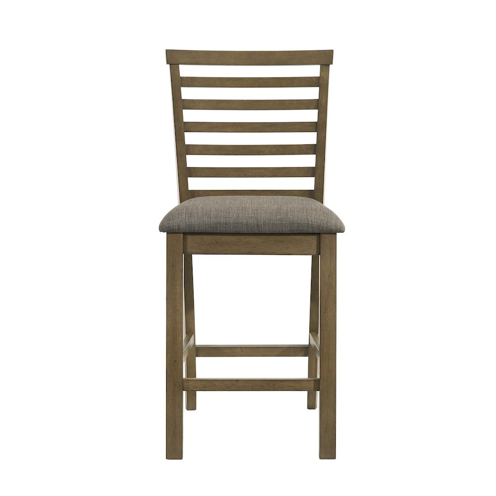 Upholstered Ladder Back Dining Chair - Counter Height - Set of 2 - Sandstone