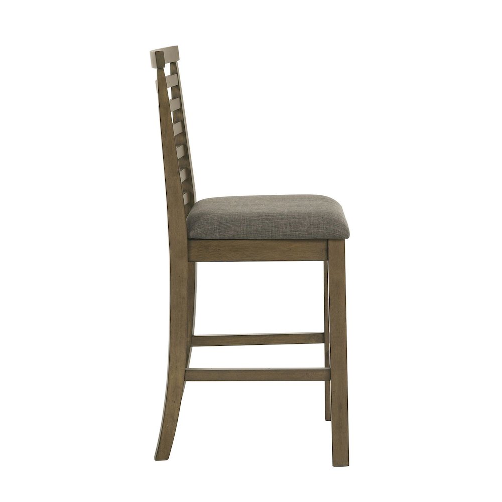 Upholstered Ladder Back Dining Chair - Counter Height - Set of 2 - Sandstone