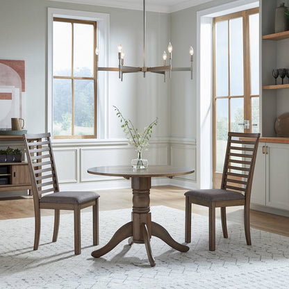 3 Pc Drop Leaf Table Dining Room Set with 2 Ladder Back Side Chairs - Sandstone