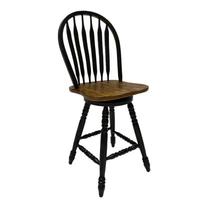 Carolina Crossing Windsor Swivel Counter Chair - Black - Black w/ Antique Honey