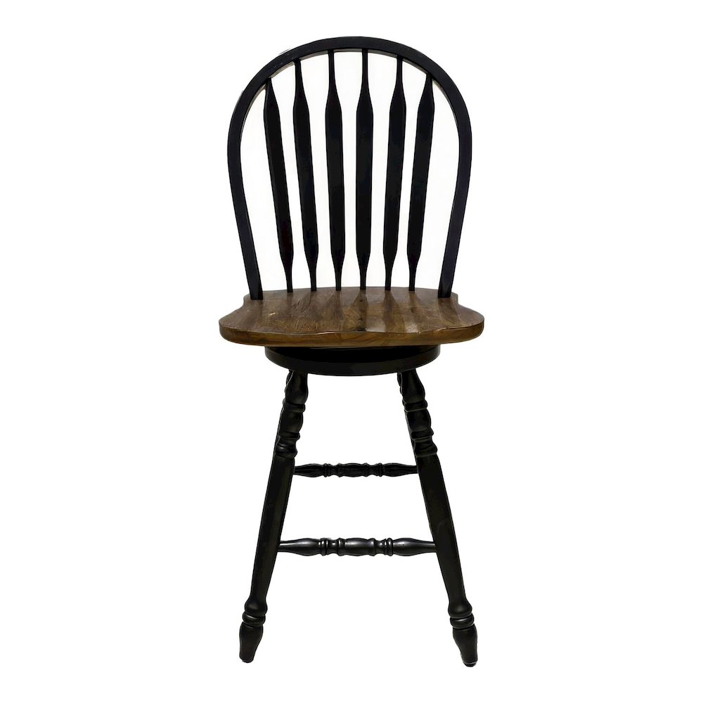 Carolina Crossing Windsor Swivel Counter Chair - Black - Black w/ Antique Honey