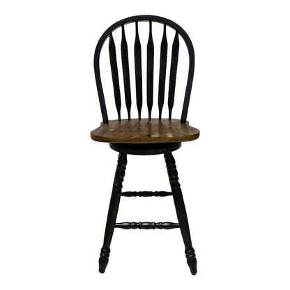 Carolina Crossing Windsor Swivel Counter Chair - Black - Black w/ Antique Honey