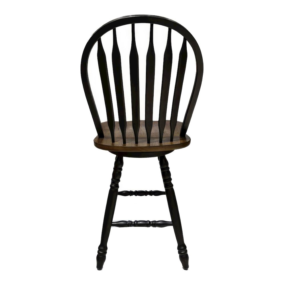 Carolina Crossing Windsor Swivel Counter Chair - Black - Black w/ Antique Honey