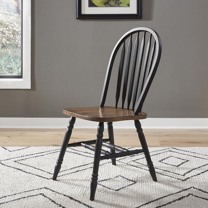Windsor Side Chair)-Black- Set of 2 Solids Black