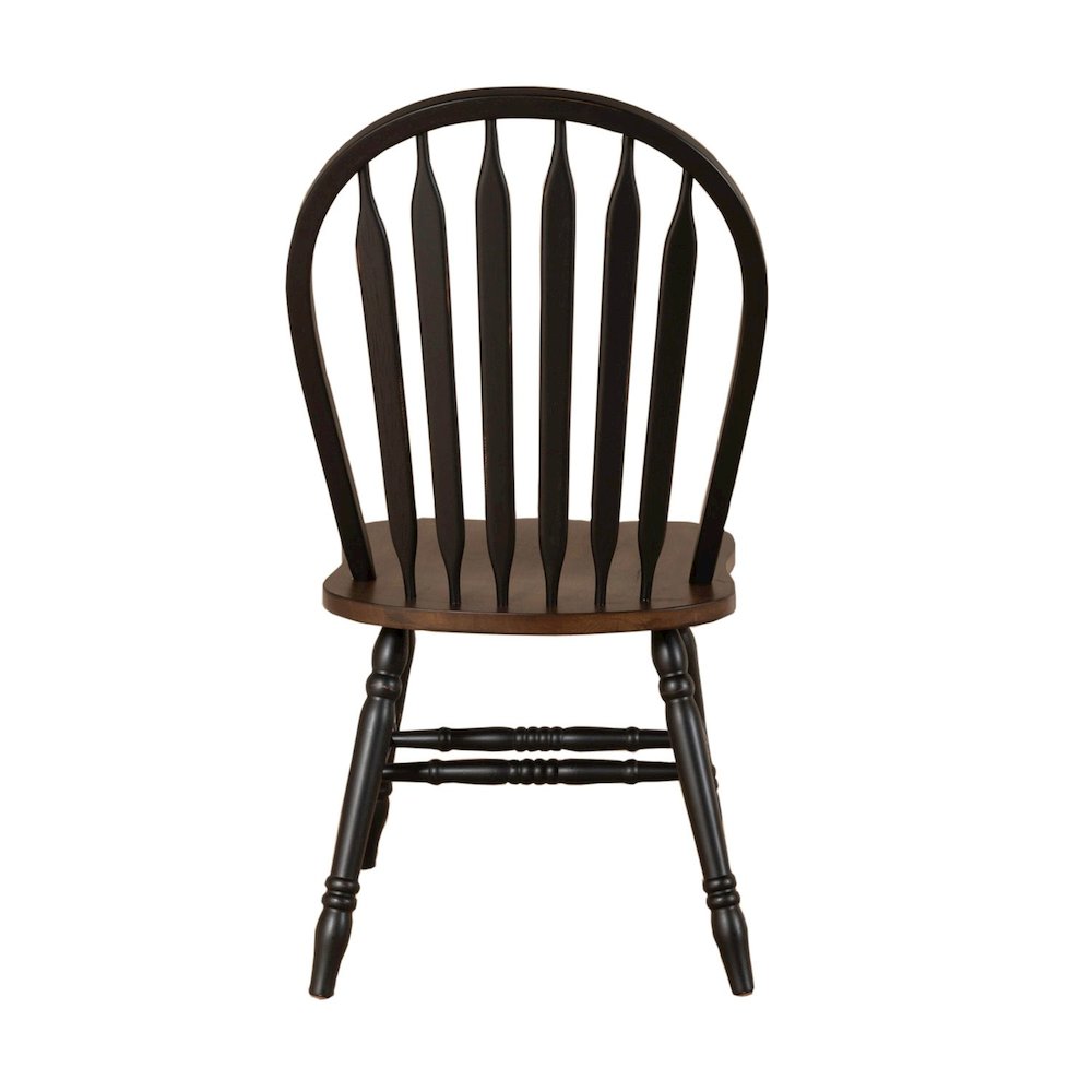 Windsor Side Chair)-Black- Set of 2 Solids Black