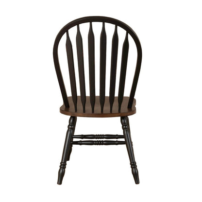 Windsor Side Chair)-Black- Set of 2 Solids Black