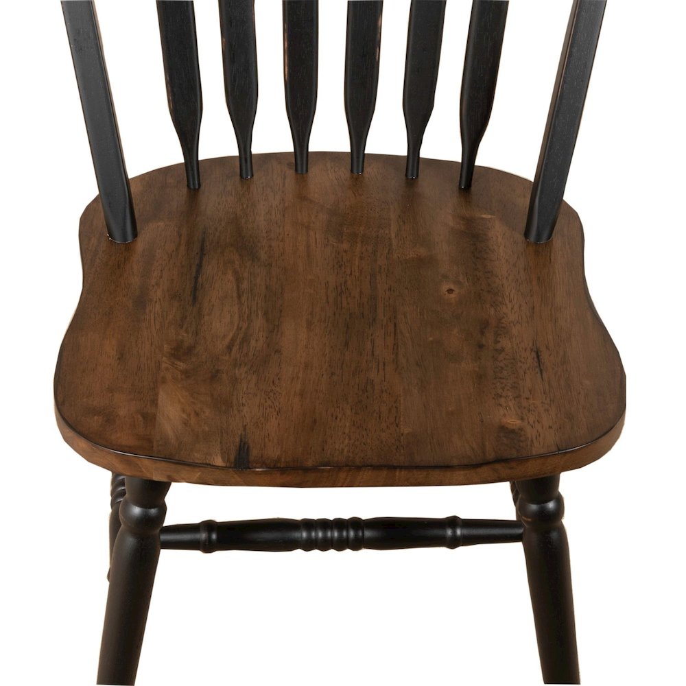 Windsor Side Chair)-Black- Set of 2 Solids Black