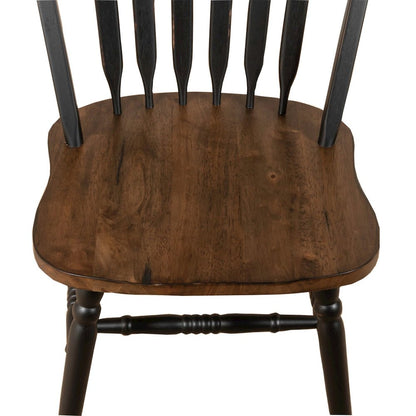 Windsor Side Chair)-Black- Set of 2 Solids Black