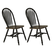 Windsor Side Chair)-Black- Set of 2 Solids Black
