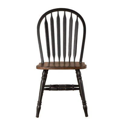 Windsor Side Chair)-Black- Set of 2 Solids Black