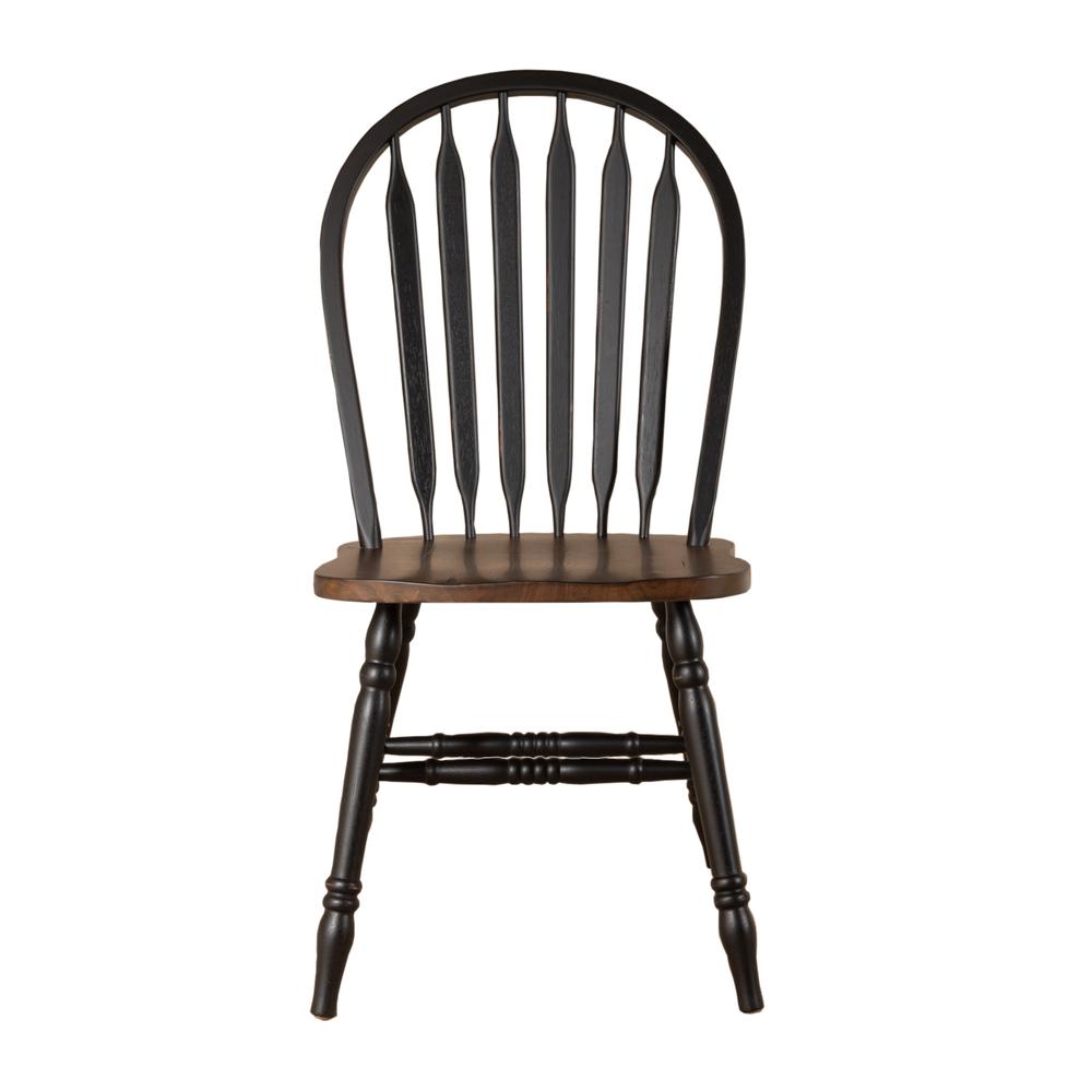 Windsor Side Chair)-Black- Set of 2 Solids Black