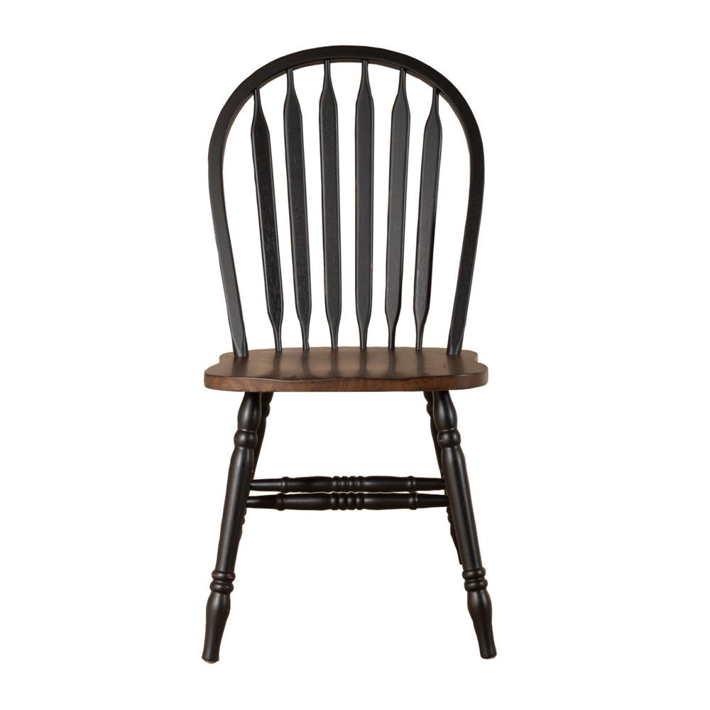 Carolina Crossing Windsor Side Chair- Black in Black w/ Antique Honey Top