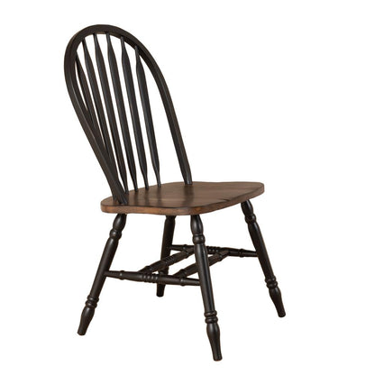 Windsor Side Chair)-Black- Set of 2 Solids Black