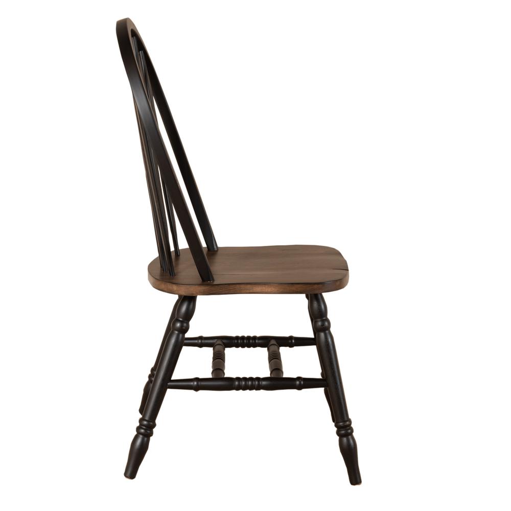 Windsor Side Chair)-Black- Set of 2 Solids Black