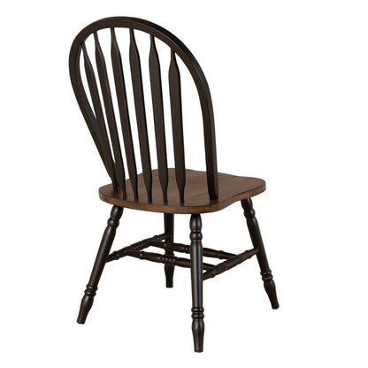 Windsor Side Chair)-Black- Set of 2 Solids Black