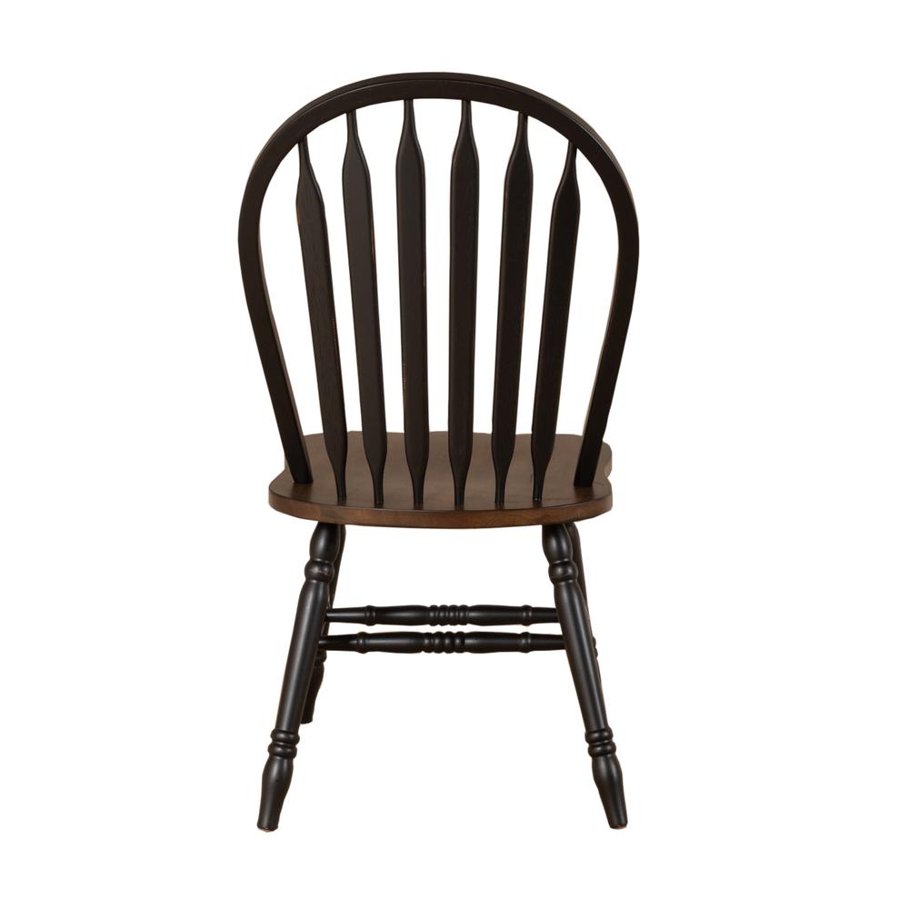 Windsor Side Chair)-Black- Set of 2 Solids Black