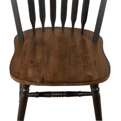 Windsor Side Chair)-Black- Set of 2 Solids Black