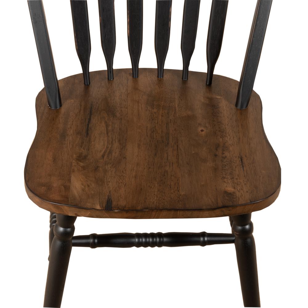 Windsor Side Chair)-Black- Set of 2 Solids Black