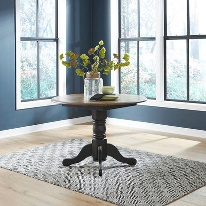 Carolina Crossing Drop Leaf Table Two 8" Leaves - Black & Antique Honey Tops
