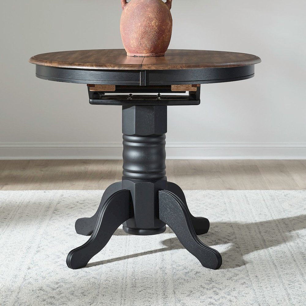 Carolina Crossing Gathering Table Counter Height 36" 15" Butterfly Leaf - Black