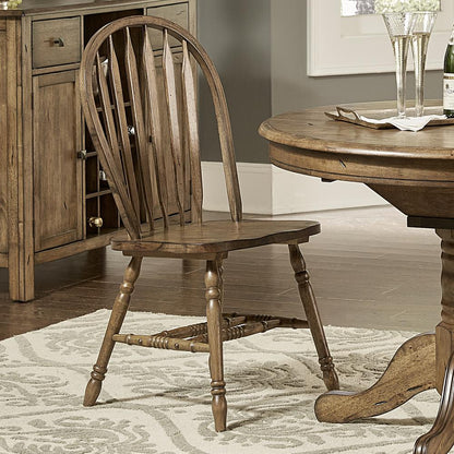 Carolina Crossing Windsor Side Chair-Set of 2 in Antique Honey
