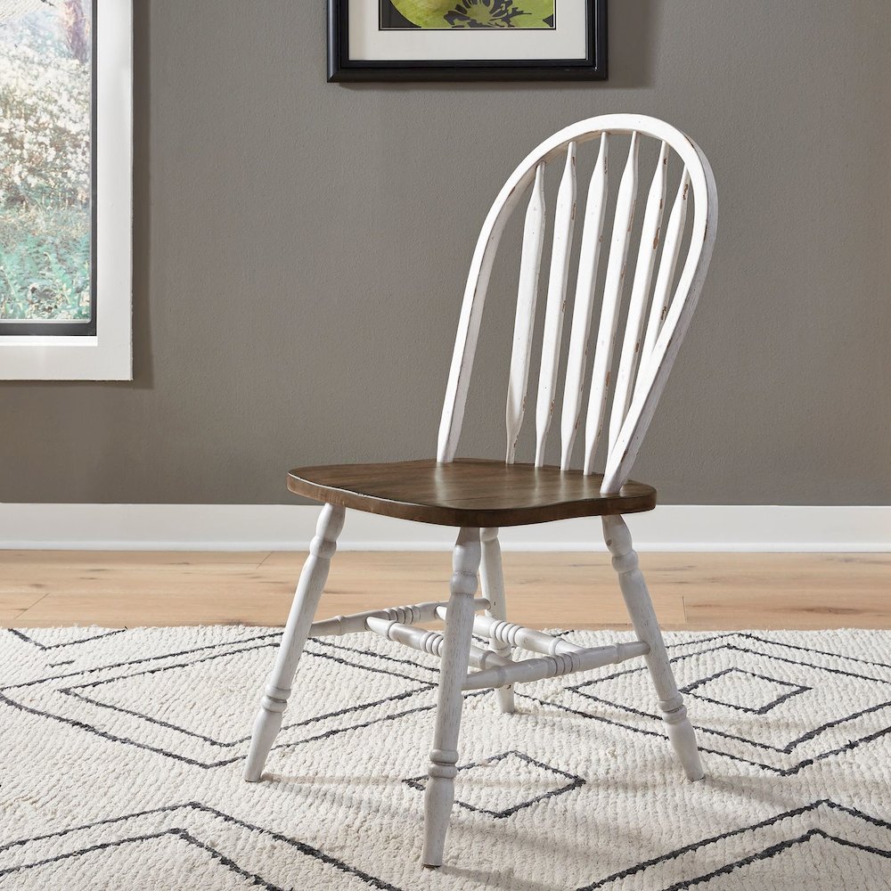 Windsor Side Chair- White- Set of 2 Solids White