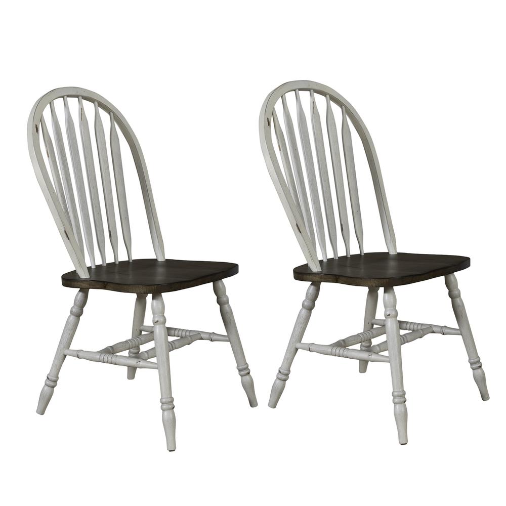 Windsor Side Chair- White- Set of 2 Solids White