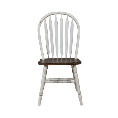 Carolina Crossing Windsor Side Chair- White in White w/ Antique Honey Top