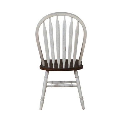 Carolina Crossing Windsor Side Chair- White in White w/ Antique Honey Top