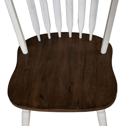 Carolina Crossing Windsor Side Chair- White in White w/ Antique Honey Top