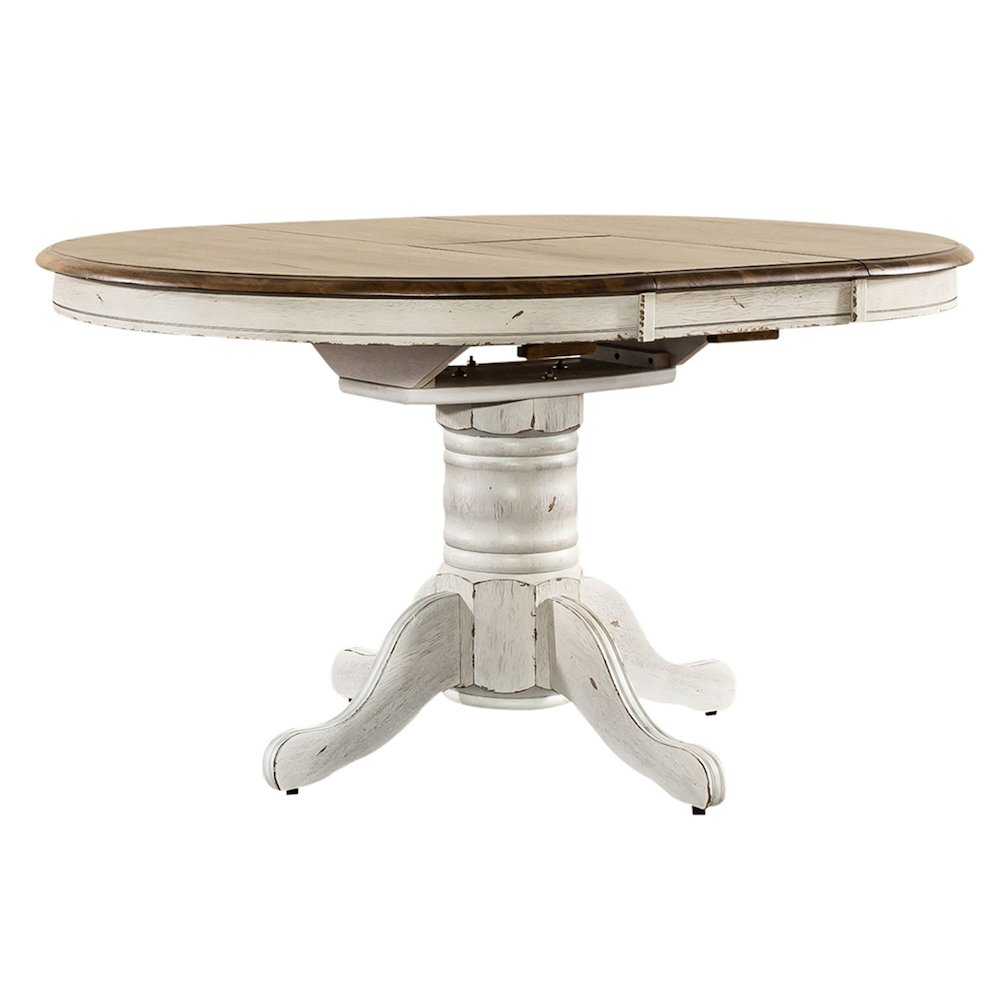 Carolina Crossing 3 Piece Pedestal Table Set - 2 Windsor Side Chairs - White