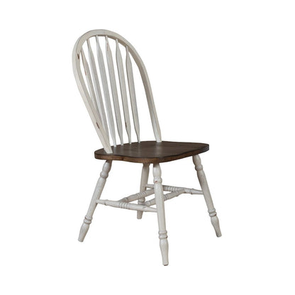 Carolina Crossing 3 Piece Pedestal Table Set - 2 Windsor Side Chairs - White