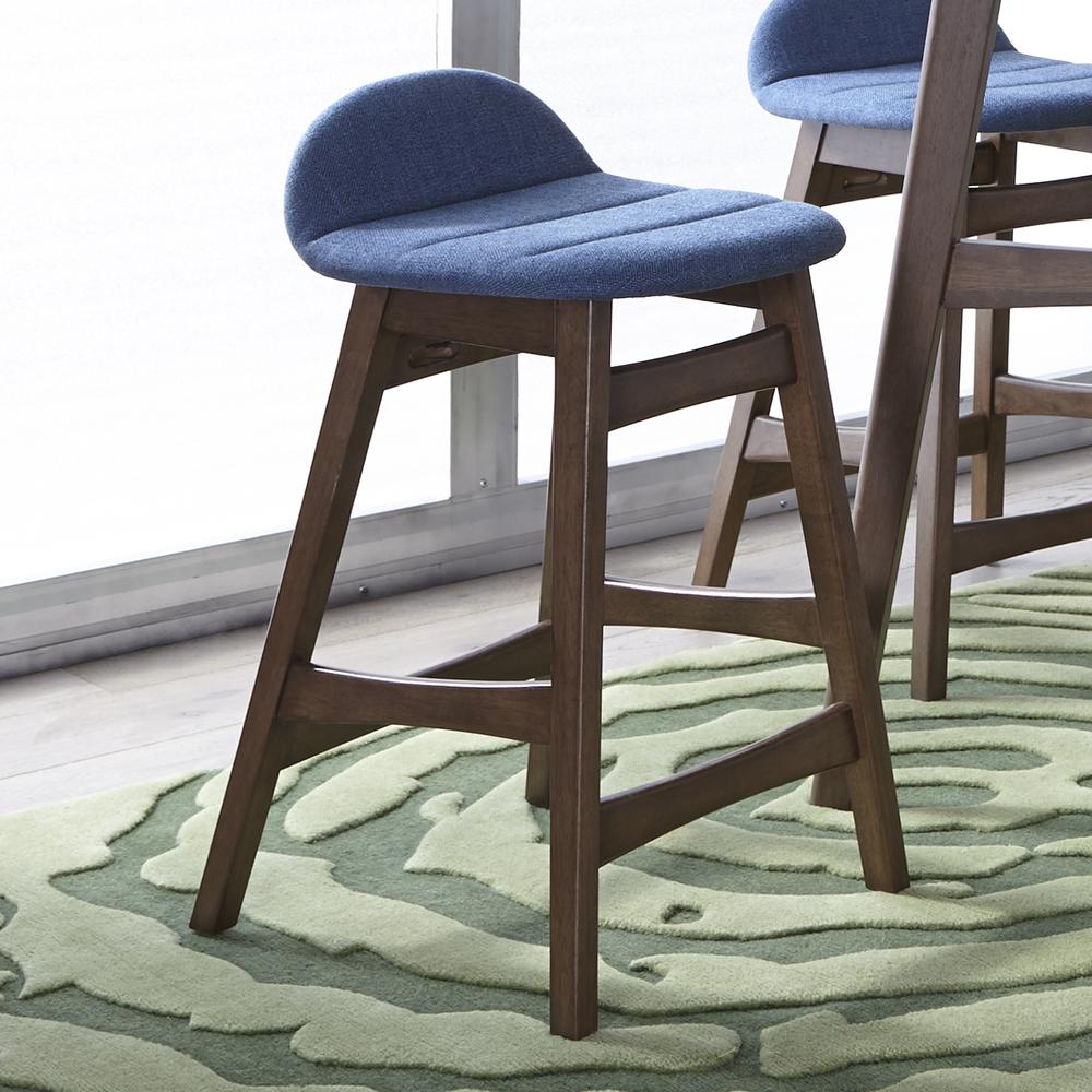 Space Savers 24 Inch Counter Chair - Blue (RTA)-Set of 2 in Satin Walnut