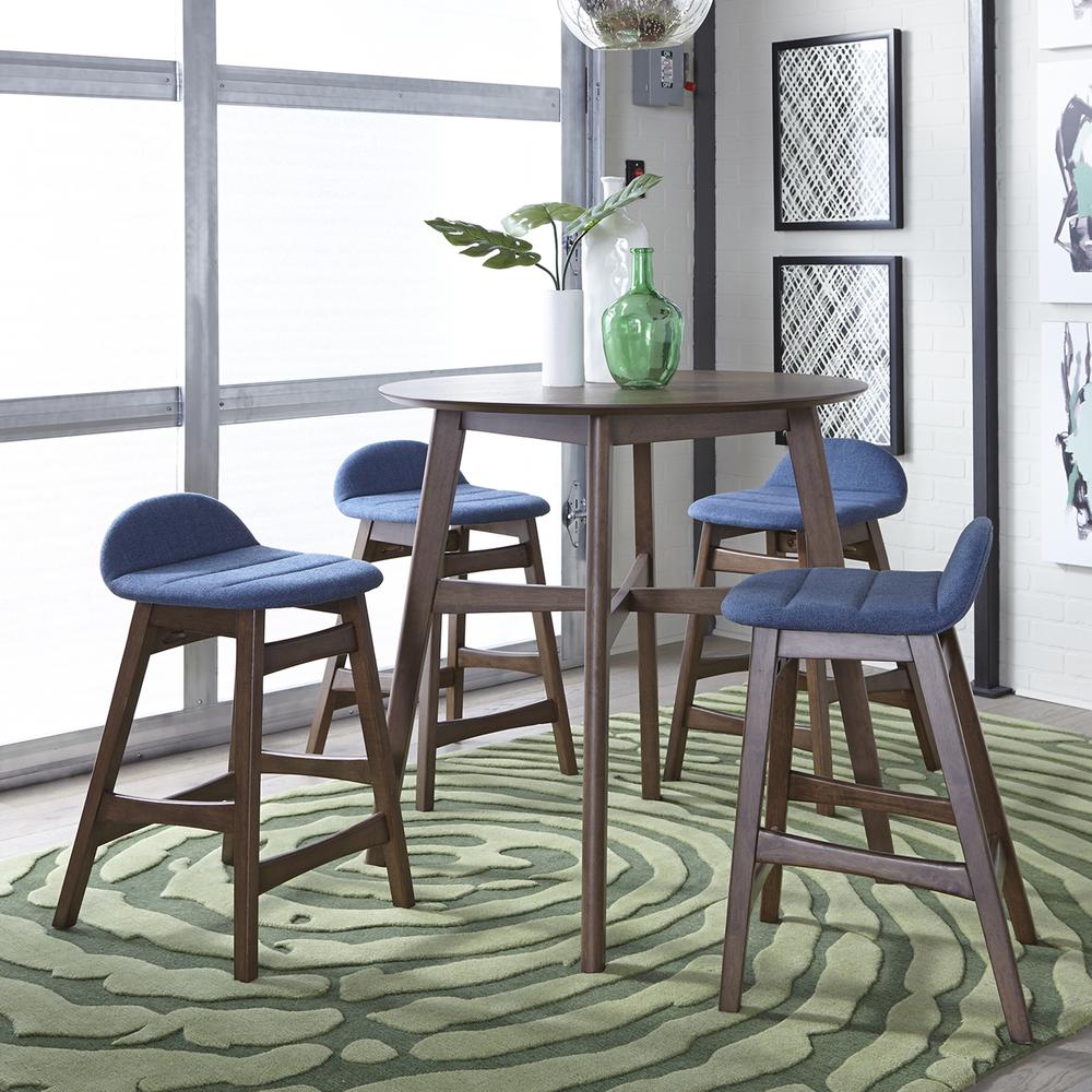 Space Savers 24 Inch Counter Chair - Blue (RTA)-Set of 2 in Satin Walnut