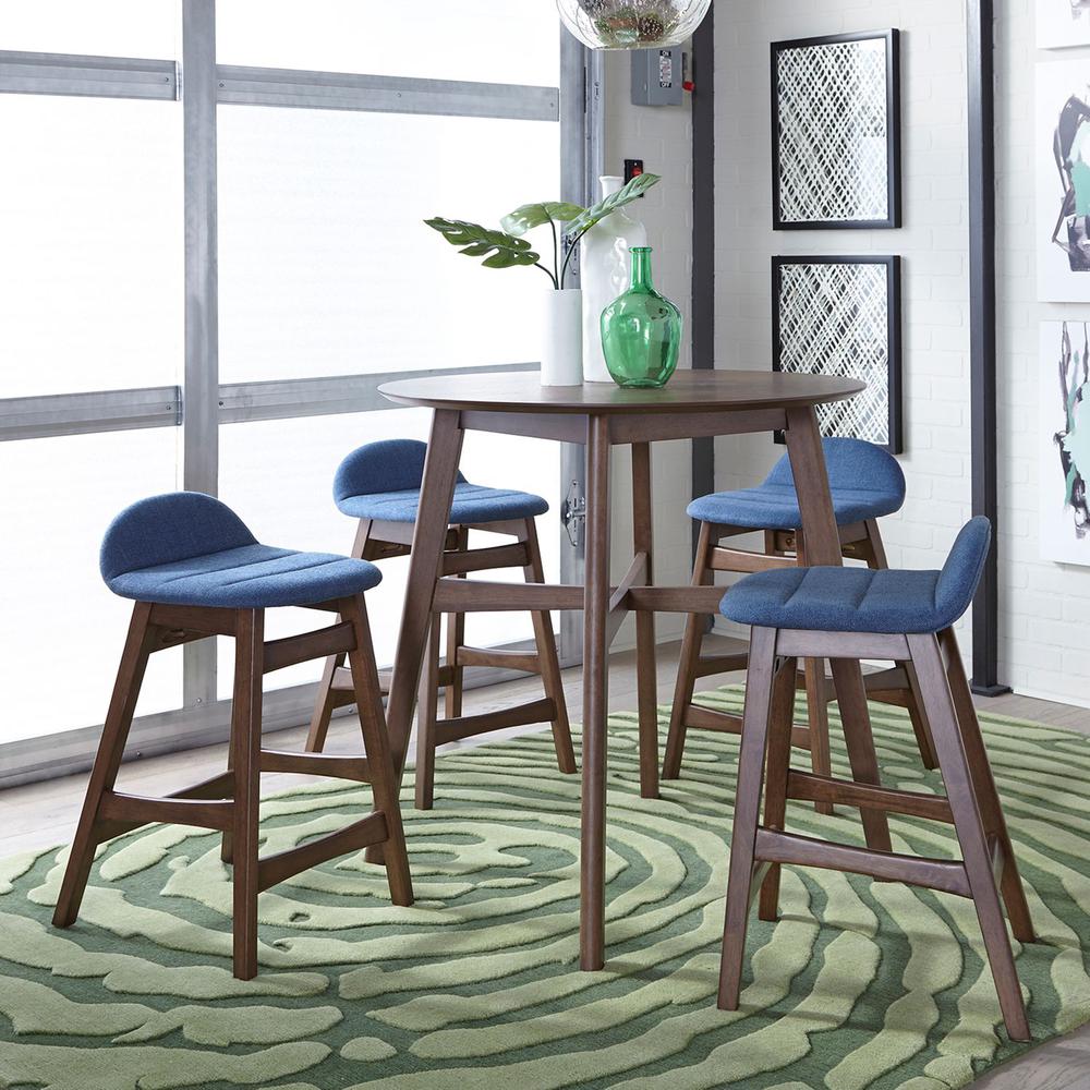 Space Savers 24 Inch Counter Chair - Blue (RTA) in Satin Walnut