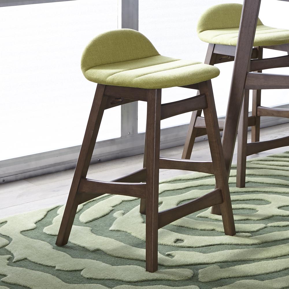 Space Savers 24 Inch Counter Chair - Green (RTA)-Set of 2 in Satin Walnut