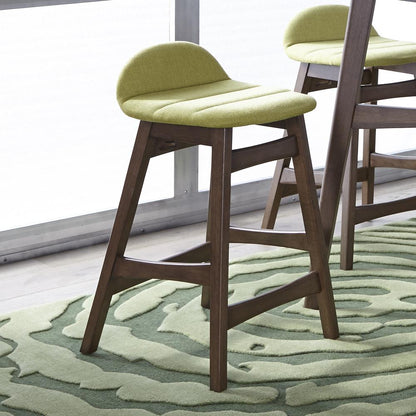 Space Savers 24 Inch Counter Chair - Green (RTA)-Set of 2 in Satin Walnut