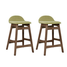 Space Savers 24 Inch Counter Chair - Green (RTA)-Set of 2 in Satin Walnut