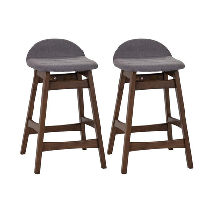 Space Savers 24 Inch Counter Chair - Grey (RTA)-Set of 2 in Satin Walnut